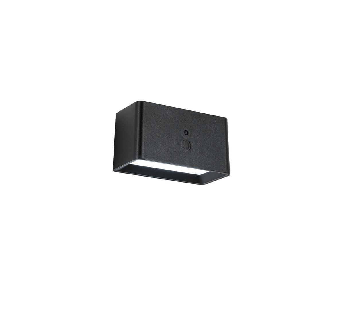 NÁSTĚNNÉ LED SVÍTIDLO TILOU - černá, Moderní, kov/plast (12/6,6/6,5cm) - Mömax