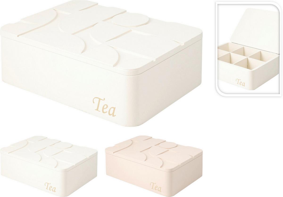 Teásdoboz Teásdoboz - terrakotta/fehér, Basics, fa (24/7.5/16cm)