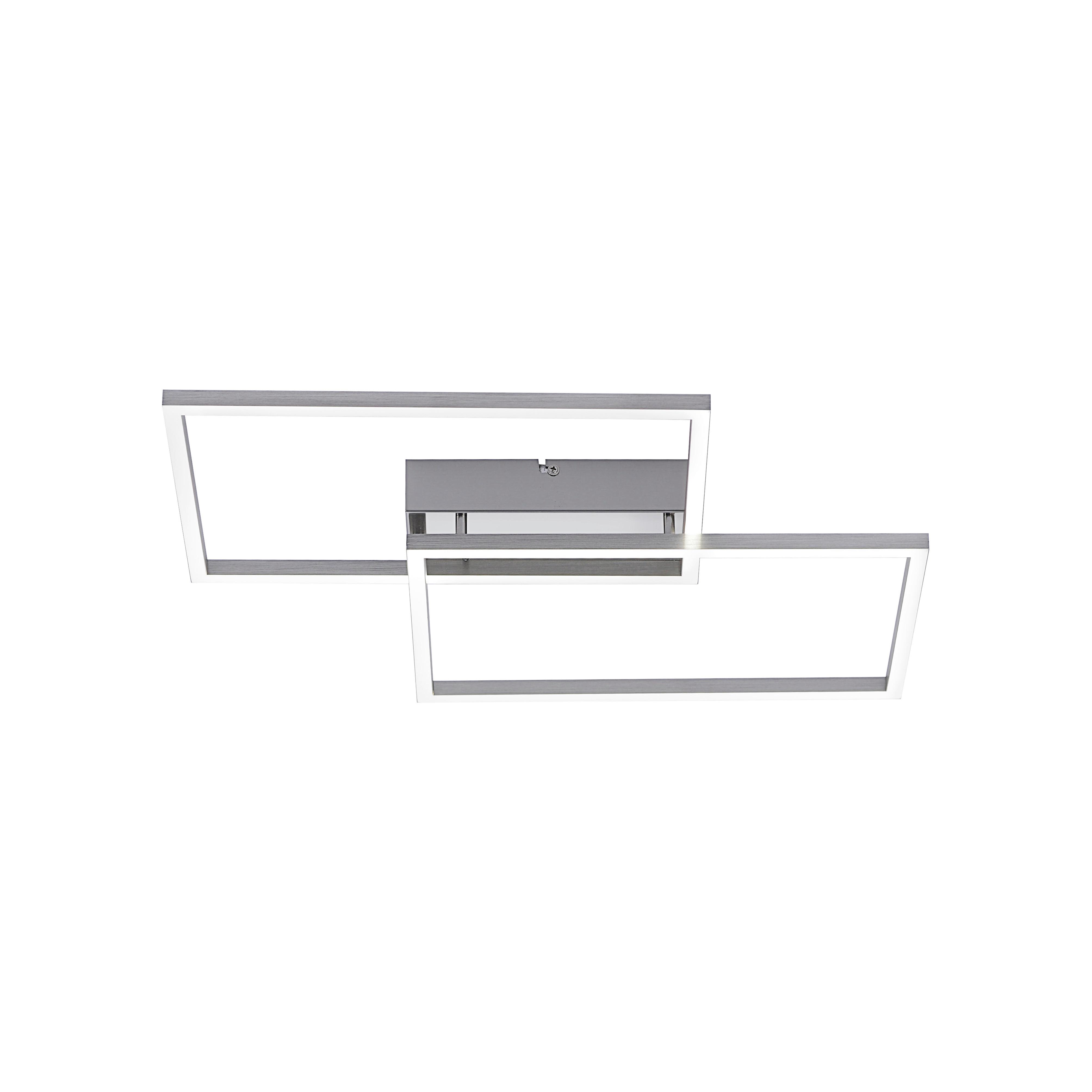 LED-Deckenleuchte Iven L: 50,4 cm dimmbar mir - Nickelfarben, Design, Kunststoff/Metall (50,4/42/7cm)