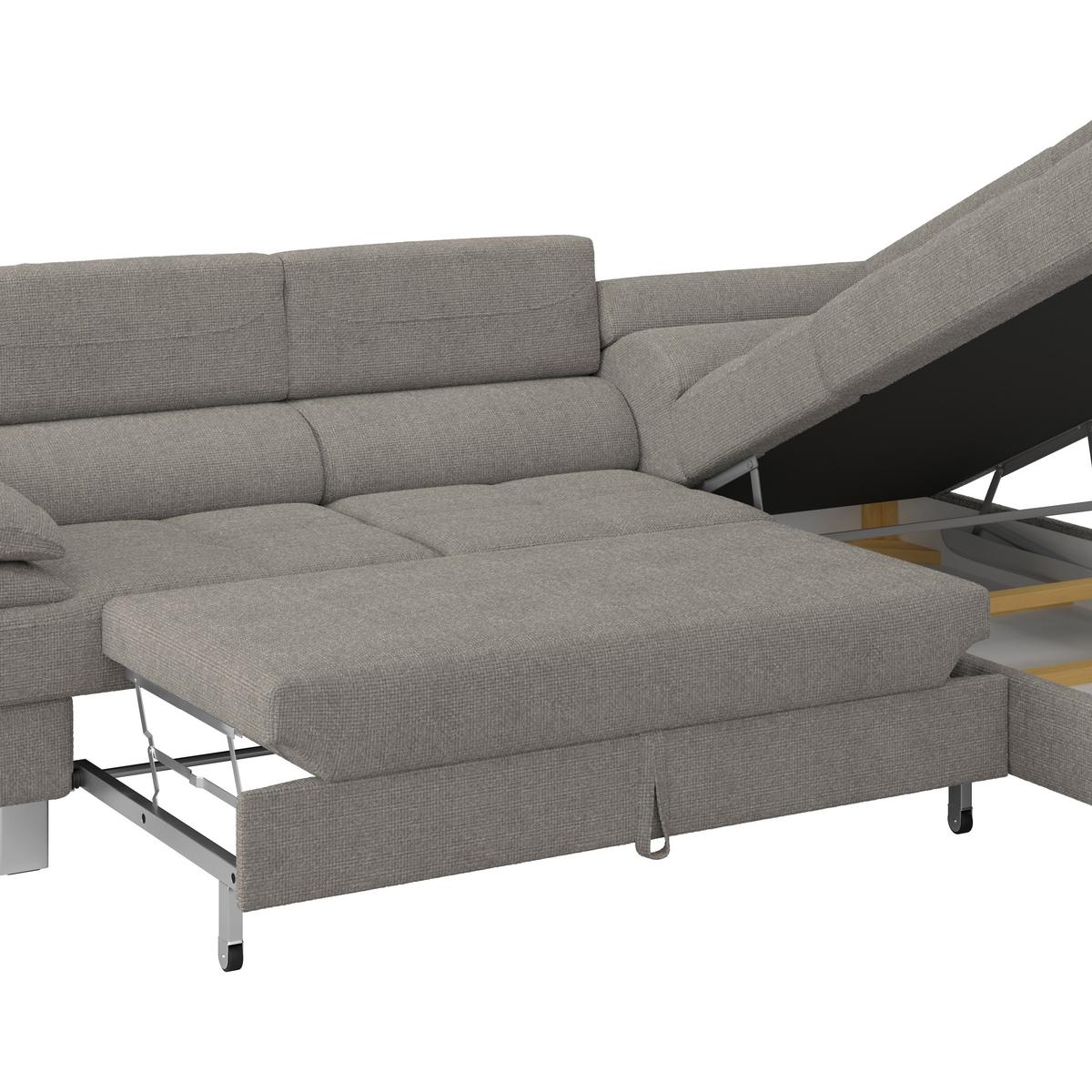 Ecksofa Savona - Graubraun, MODERN, Textil (270/230cm) - Ondega