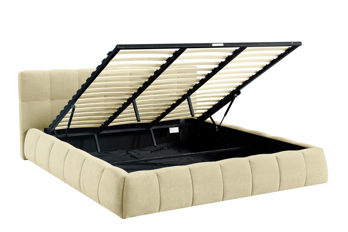 Polsterbett Natalia Beige B: 208 Cm - Beige/Schwarz, Design, Holzwerkstoff/Textil (208/90/228cm) - Livetastic