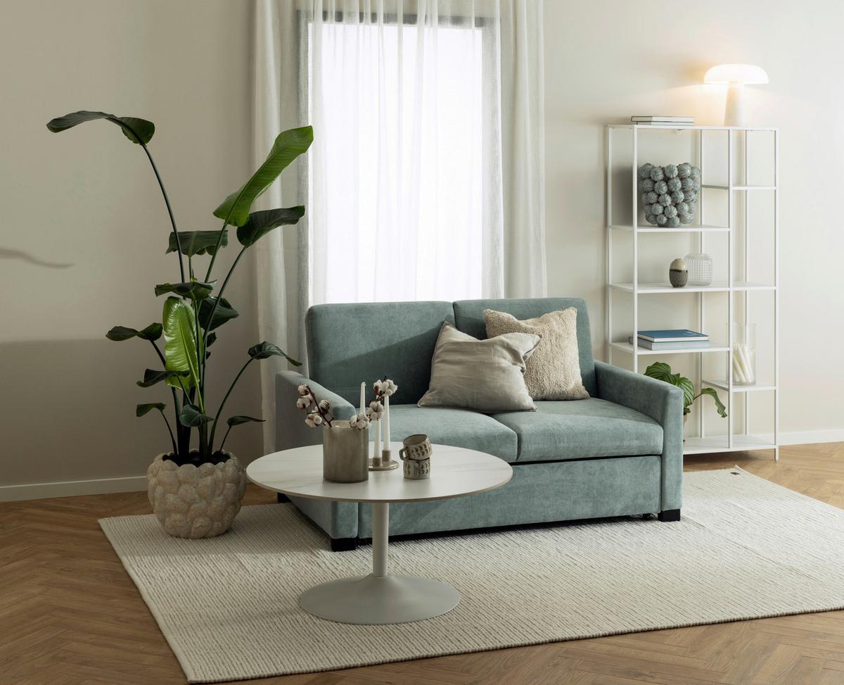 Konferenční stolek MALTA keramika bílá - bílá, Design, kov/keramika (90/45cm) - Livetastic