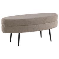 Hockerbank Otto - Greige/Schwarz, Design, Textil/Metall (100/41/40cm) - Livetastic