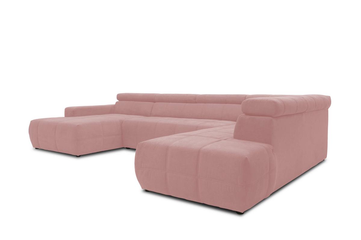 Wohnlandschaft Brandon Mit Kopfteilverstellung Pink - Schwarz/Rosa, Design, Textil (175/359/228cm) - MID.YOU