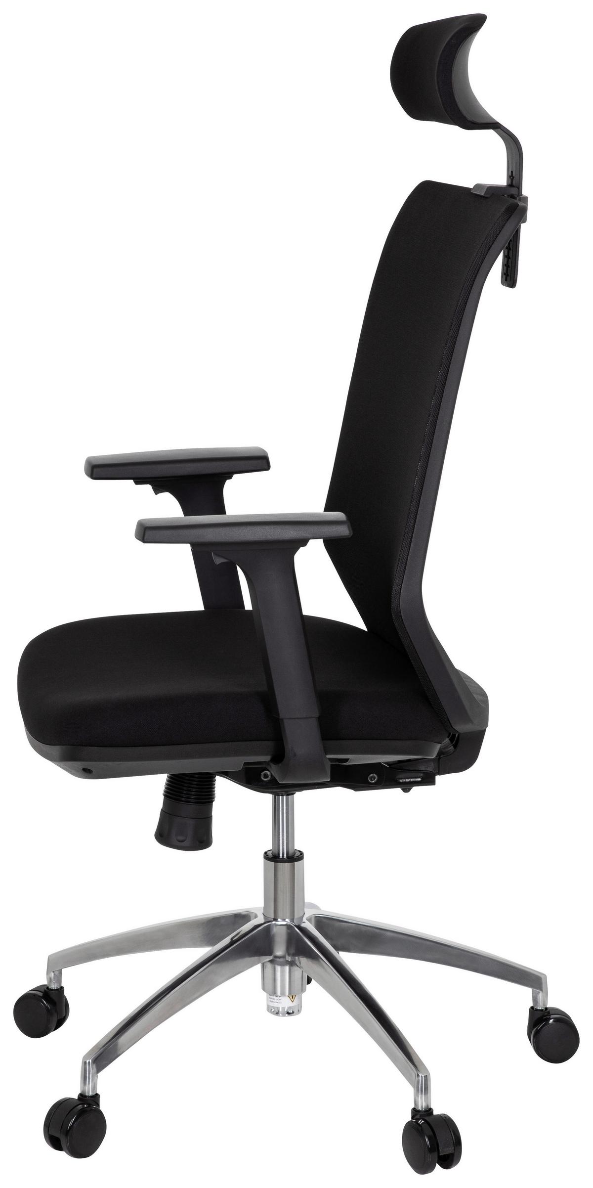 Drehstuhl Profondo Pro Armstützen Schwarz Bis 120kg - Chromfarben/Schwarz, MODERN, Kunststoff/Textil (61/138/60cm) - MID.YOU