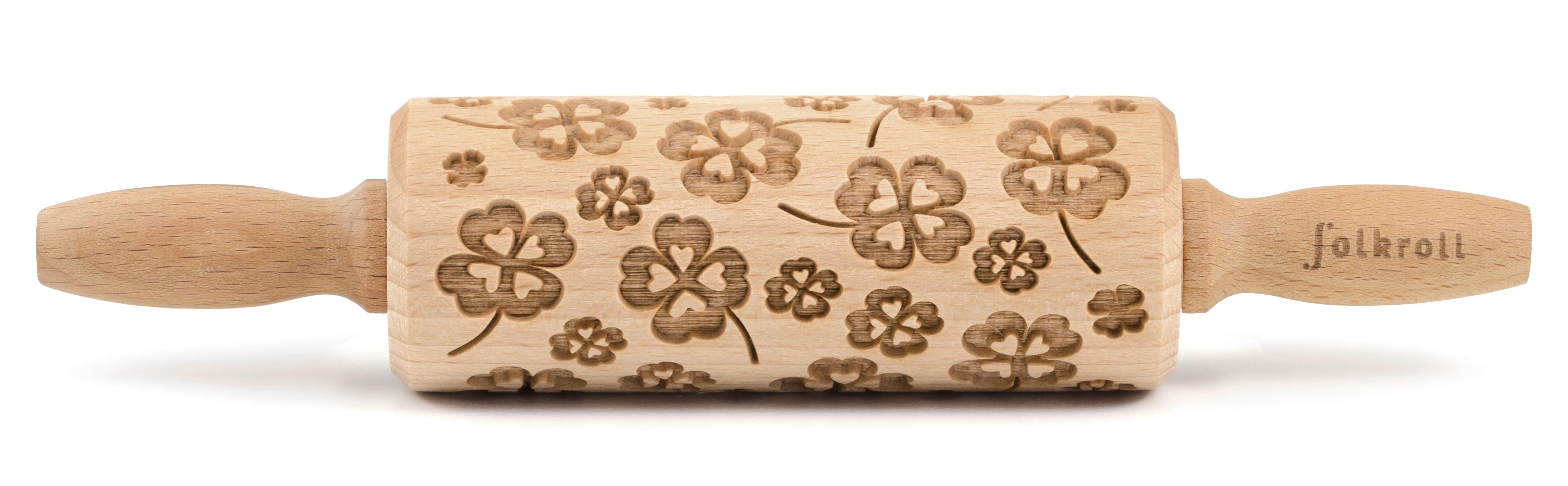 Motiv-teigrolle, Buche Teigrolle 3d Motivbuchenholz - Naturfarben, Basics, Holz (23/4,5/4,5cm) - Folkroll