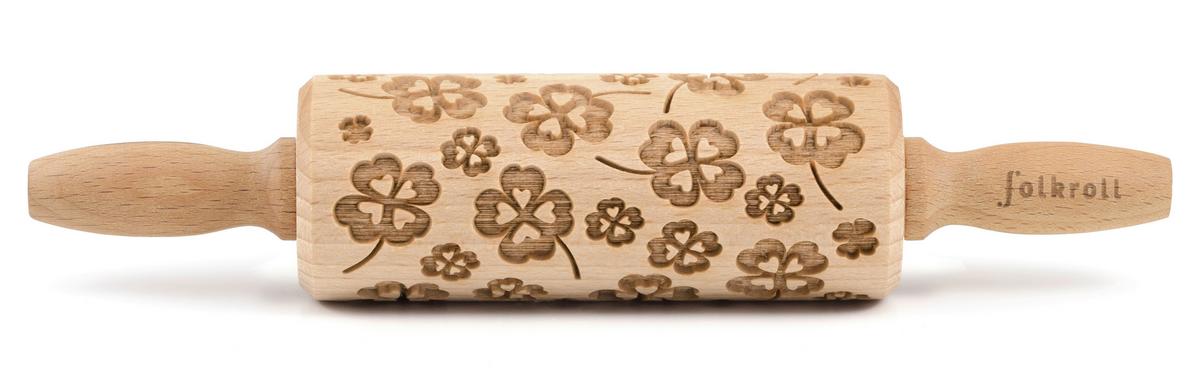 Motiv-teigrolle, Buche Teigrolle 3d Motivbuchenholz - Naturfarben, Basics, Holz (23/4,5/4,5cm) - Folkroll
