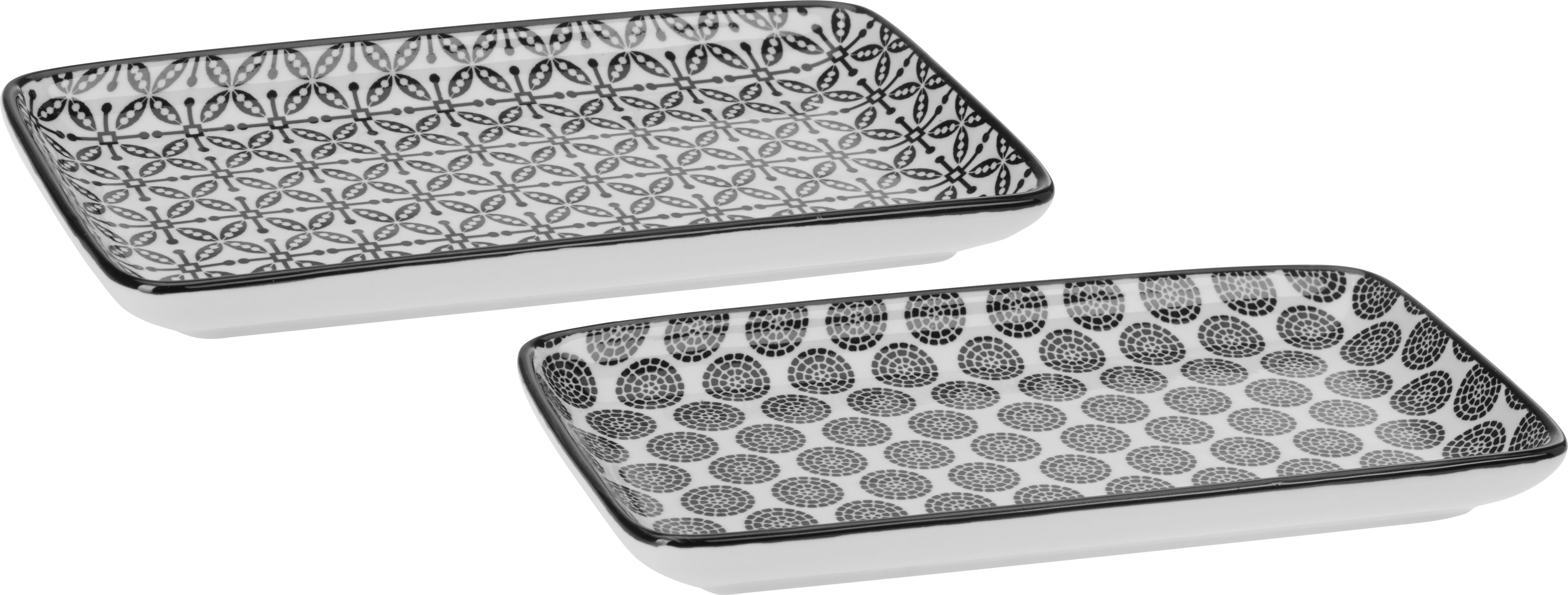 TALÍŘ Shiva - bílá/černá, Lifestyle, keramika (20/11/2,5cm) - Modern Living