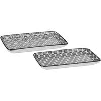 TALÍŘ Shiva - bílá/černá, Lifestyle, keramika (20/11/2,5cm) - Modern Living