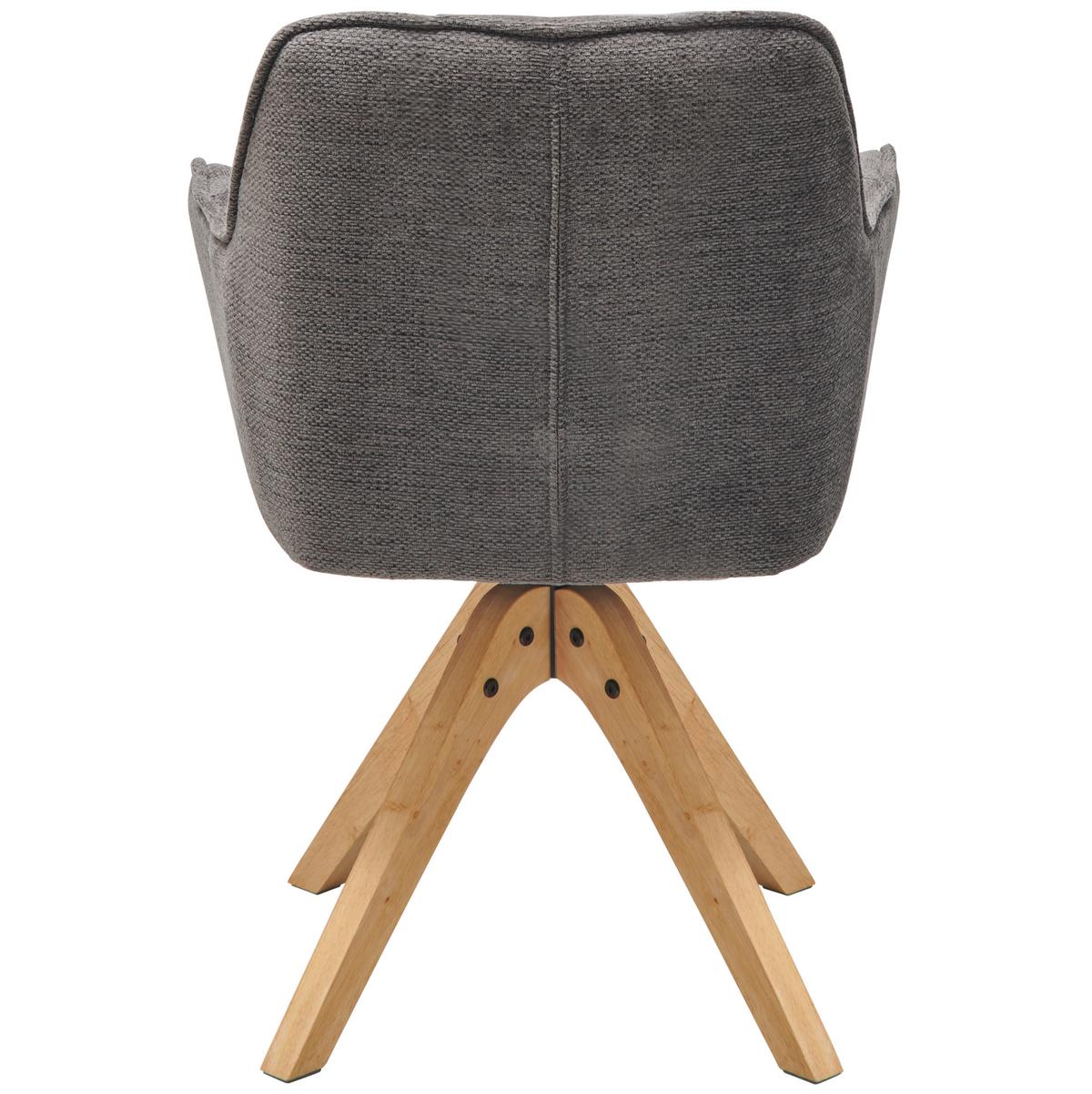 Armlehnstuhl Kerry Dunkelgrau B: 63 Cm - Dunkelgrau/Eichefarben, LIFESTYLE, Holz/Textil (63/83/61cm) - MID.YOU