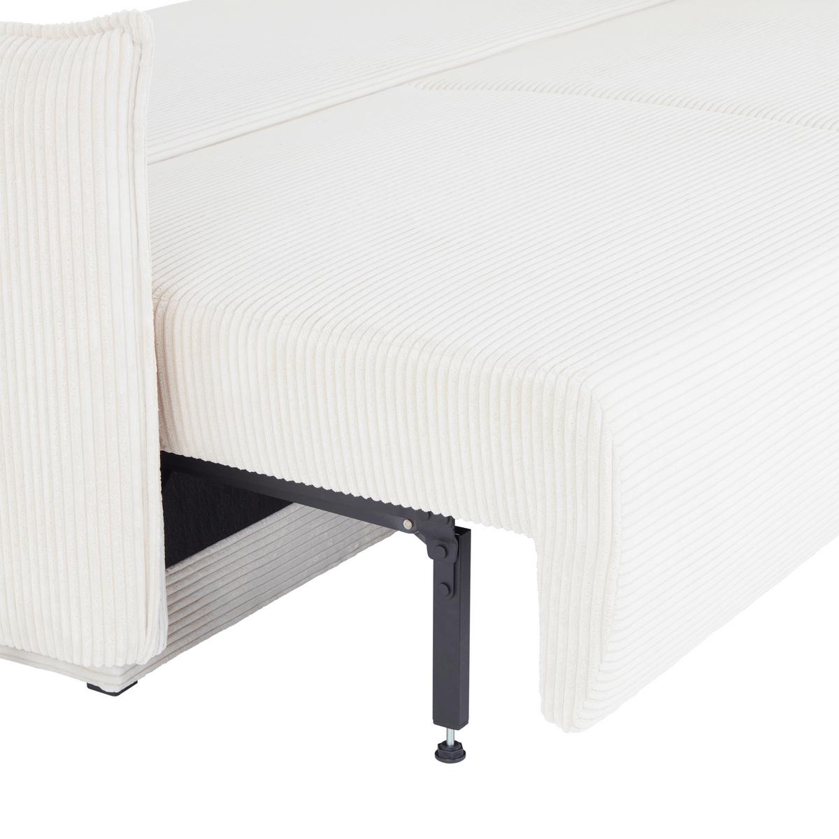 3-Sitzer-Sofa Mit Schlaffunktion Giulia B:217cm - Creme/Schwarz, MODERN, Textil (217/75-95/112cm) - Luca Bessoni