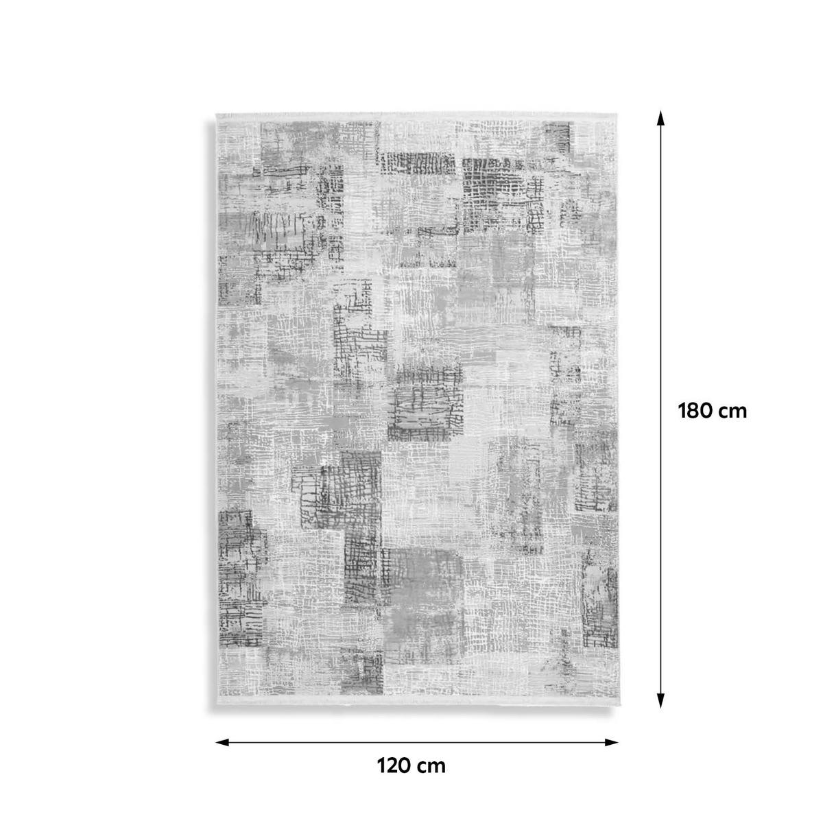 Webteppich Grau/Silberfarben Akropolis 120x180 cm - Silberfarben/Grau, Design, Textil (120/180cm) - Kayoom
