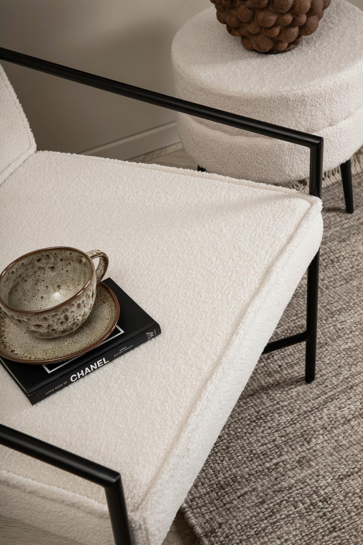 Sessel Rakel - Schwarz/Weiß, Design, Textil/Metall (66/78/65cm) - Livetastic