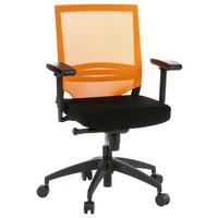 Drehstuhl Porto Base Orange/schwarz - Schwarz/Orange, MODERN, Kunststoff/Textil (59/108/44cm) - MID.YOU