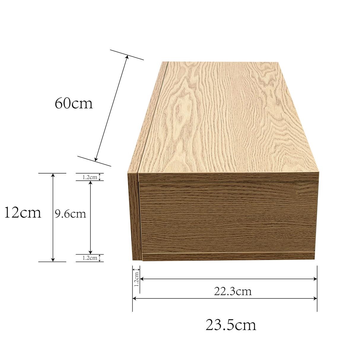 NÁSTĚNNÁ KONZOLA NOAH -TREND- - přírodní barvy, Moderní, kompozitní dřevo (60/12/22cm) - Mömax