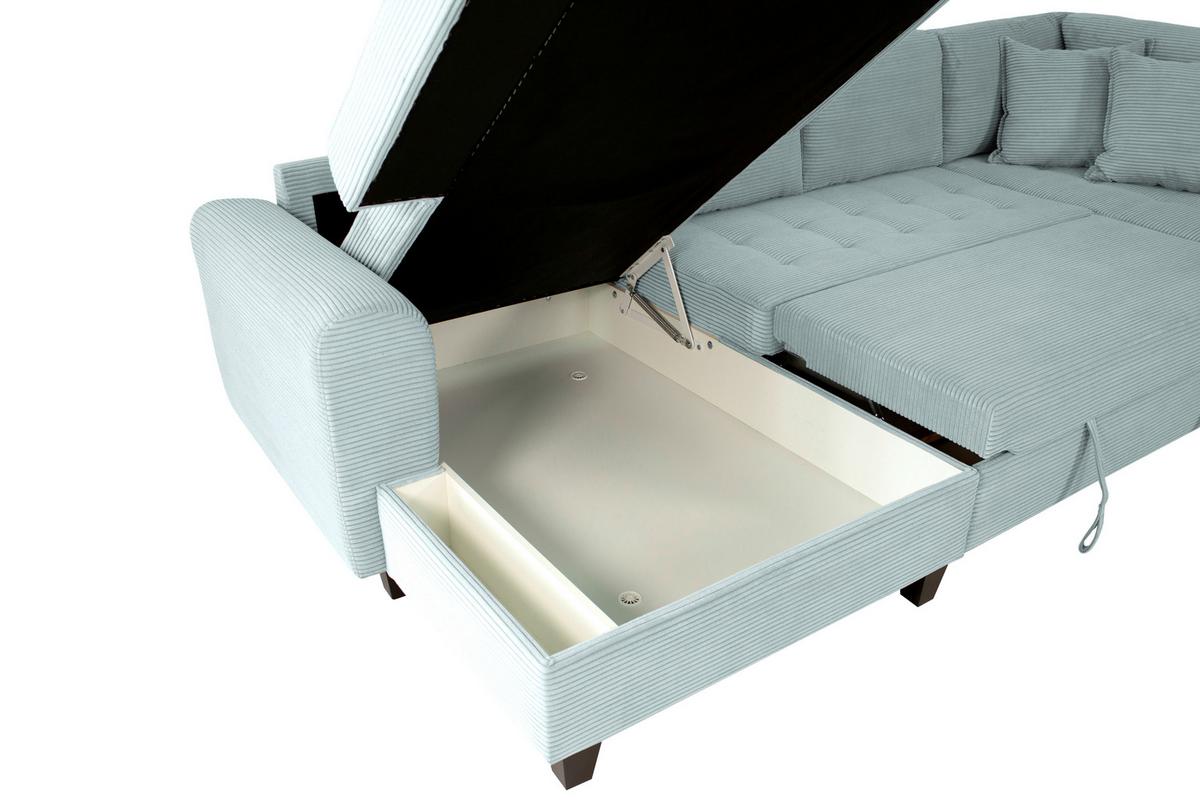 Wohnlandschaft Moritz Graugrün U-Form:155x324x178 Cm - Graugrün, Trend, Textil (155/324/178cm)