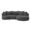 Rohová sedačka LEVI, pravá, antracitová, se 7 polštáři - černá/antracitová, Moderní, textil/plast (287/168cm)