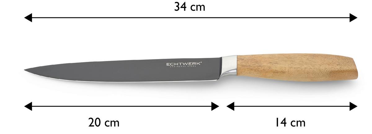 Schinkenmesser Edelstahl L: 34 Cm - Basics, Metall (34cm) - Echtwerk