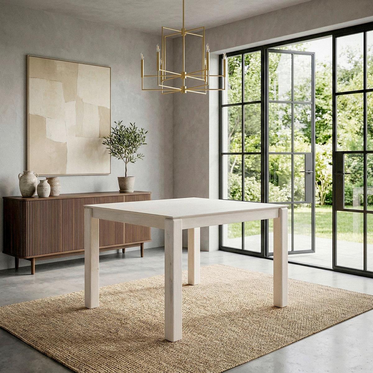ESSTISCH Weiß L: 80cm - Weiß, Design, Holz (80/75/80cm) - Livetastic