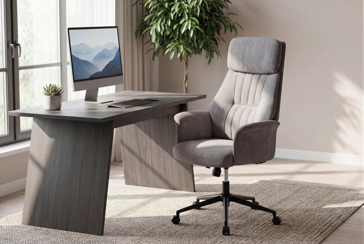 Drehstuhl Austin Grau B: 66 cm - Schwarz/Grau, MODERN, Holz/Kunststoff (66/114/122/64cm) - Livetastic