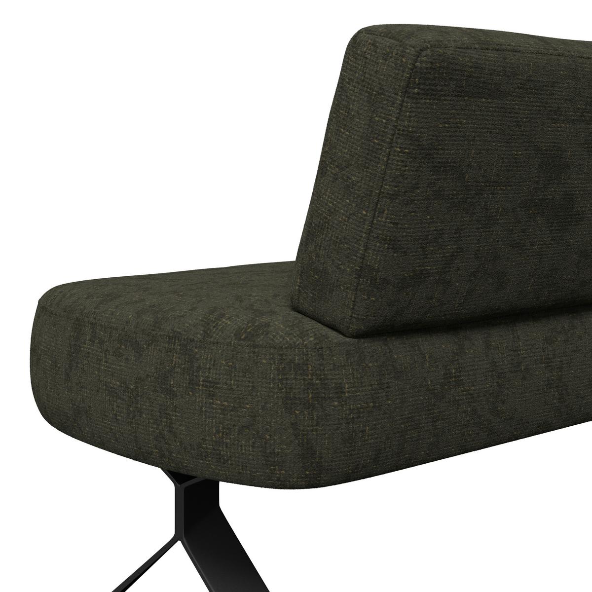 Eckbank grün mit Metallbeinen Ulmo 176x248 cm - Schwarz/Grün, MODERN, Textil/Metall (176/248cm)