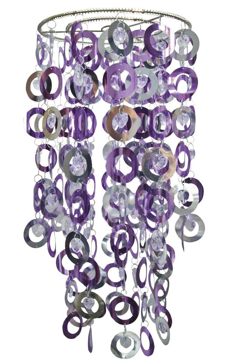 Lámpaernyő Joanna - Króm/Lila, konvencionális, Műanyag (27/54cm) - Ombra