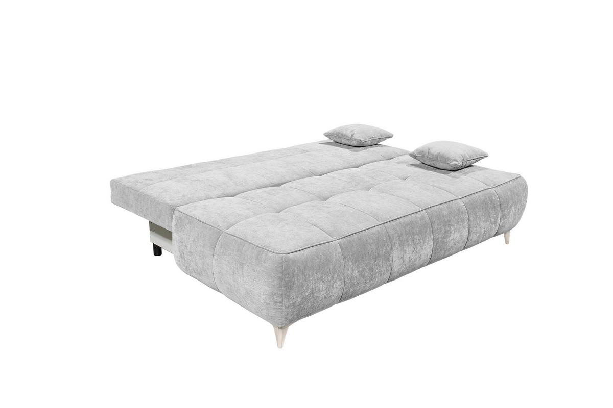Schlafsofa Elisa Silberfarben, Schlaffunktion - Kaschmir/Silberfarben, MODERN, Textil (215/96/106cm) - MID.YOU