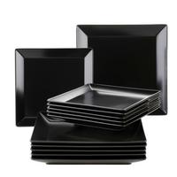Tafelservice Manhattan City 6 Personen Geschirr Set - Schwarz Hochglanz, Basics, Keramik - Mäser