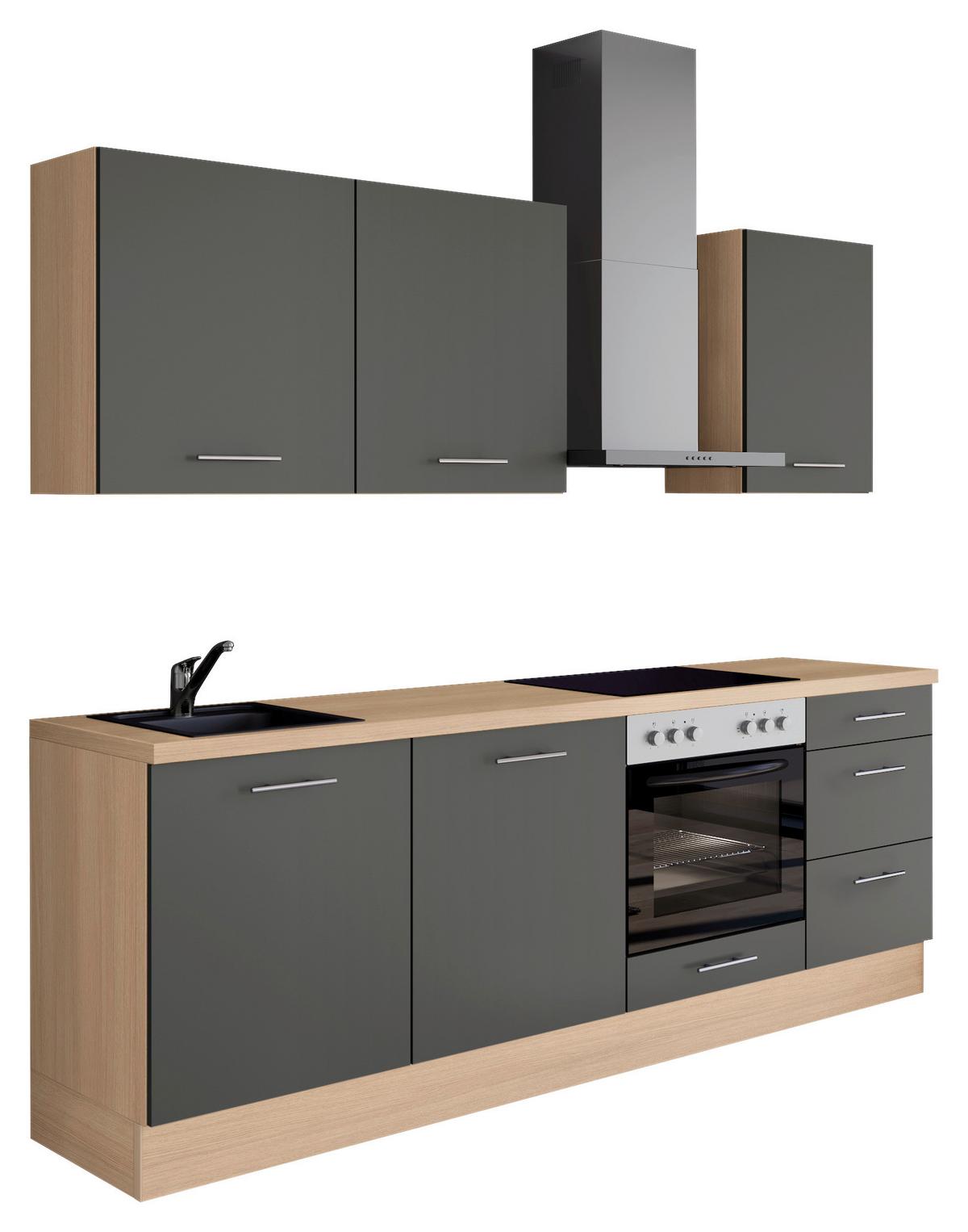 Küchenleerblock Ip1200 - Eichefarben/Graphitfarben, Design, Holzwerkstoff (230cm) - Impuls