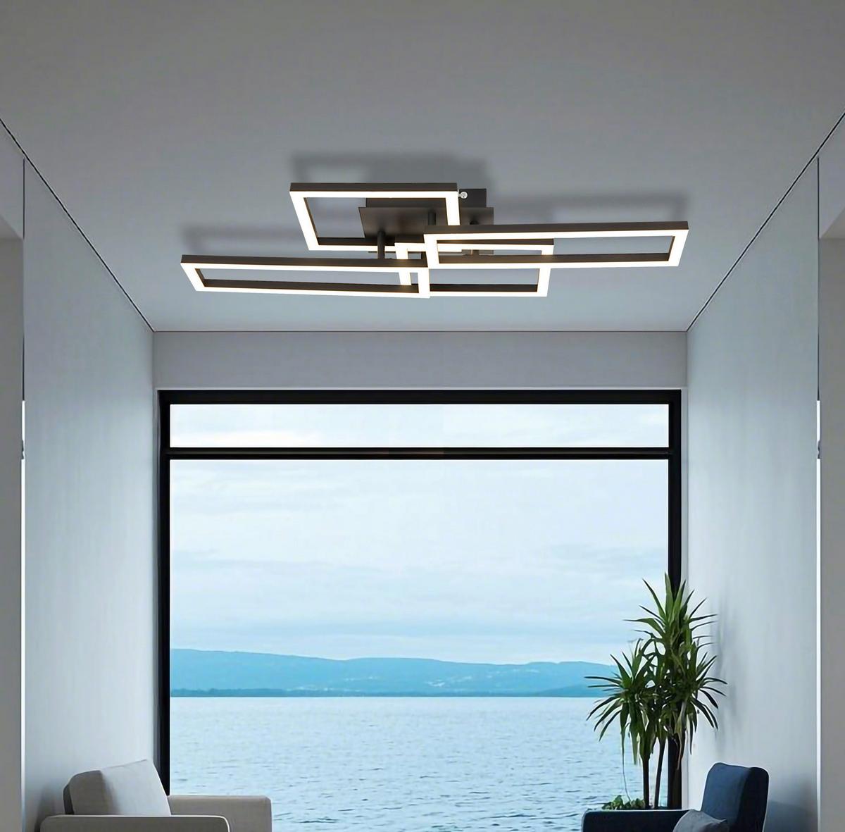 LED-Deckenleuchte Daria - Schwarz/Weiß, MODERN, Kunststoff/Metall (70/36/9cm) - Luca Bessoni