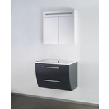 Badmöbelset Sweet 70 Anthrazit - Anthrazit/Weiß, MODERN, Holzwerkstoff (70cm)