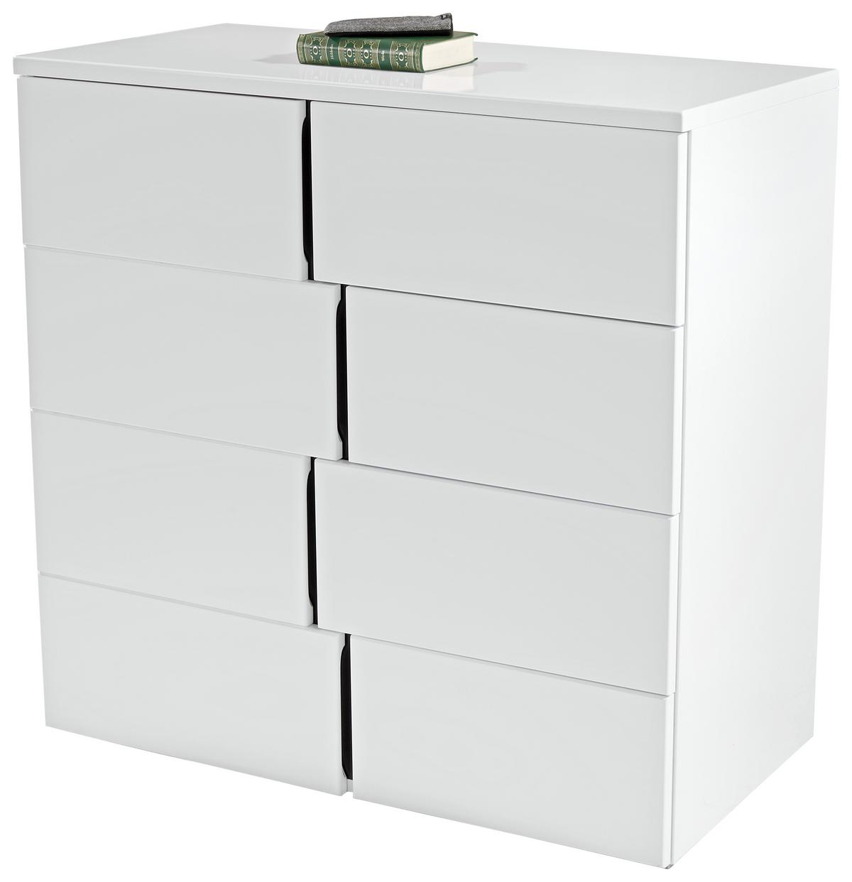 KOMODA SPLIT - čierna/biela, Modern, kompozitné drevo/plast (100/90/42cm)