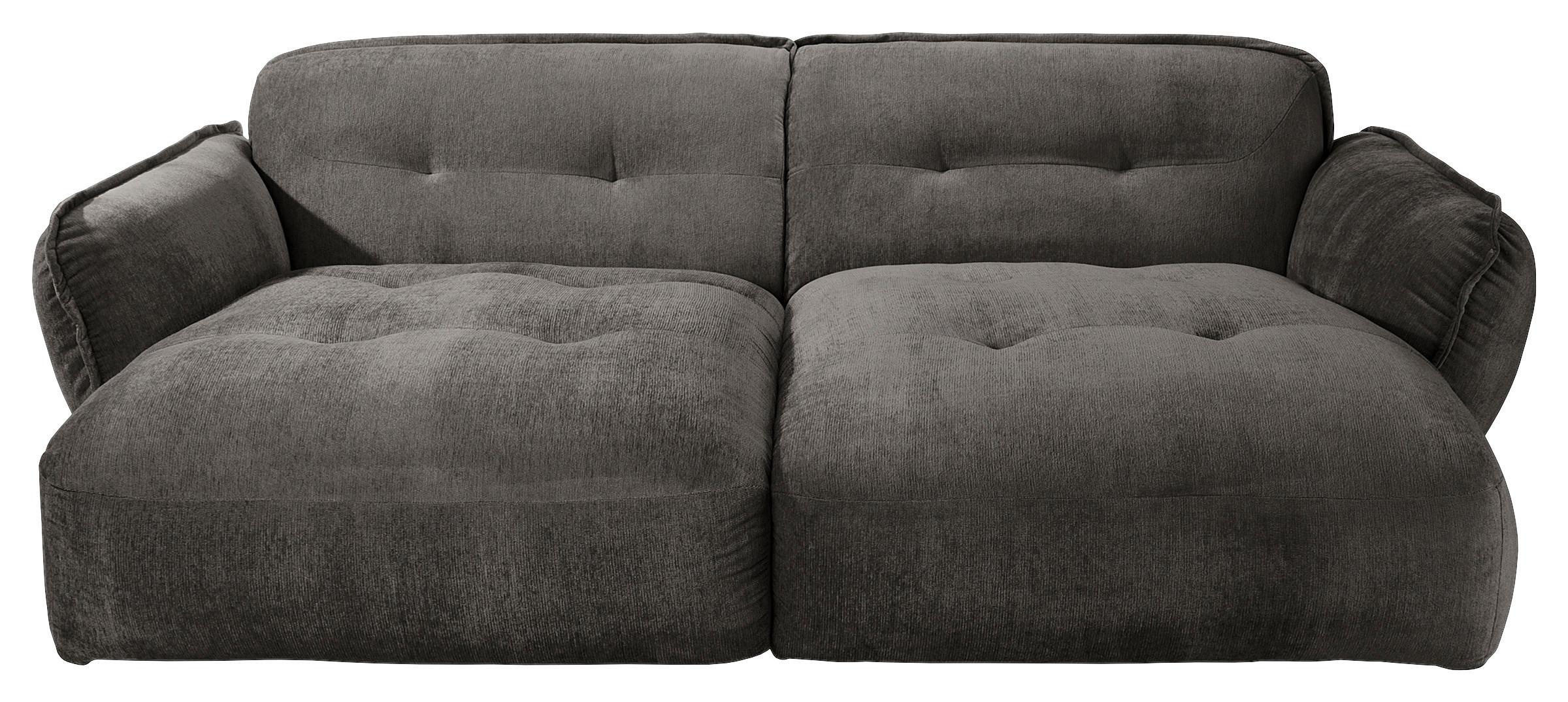 BIGSOFA Fluffy, Anthrazit B: 285 cm - Anthrazit/Schwarz, MODERN, Textil (285/87/184cm) - Trendmanufaktur