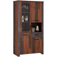 VITRÍNA ONTARIO - šedá/barvy dubu, Moderní, kompozitní dřevo/plast (106/200/41,5cm) - Ondega