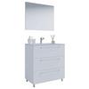 Badezimmer Schubo 3-Teilig Weiß B: 80 cm - Alufarben/Weiß, MODERN, Keramik/Holzwerkstoff (80cm) - MID.YOU