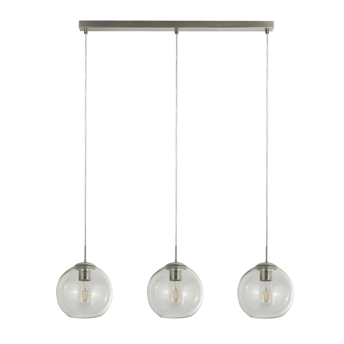 Hängeleuchte Balls H: 150 cm 3-Flammig, höhenverstellbar - Chromfarben, KONVENTIONELL, Glas/Metall (86/20/150cm)