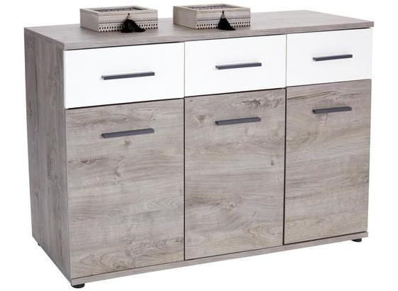 Kommode B 135cm Julia, Ribbeck Eiche Dekor/Weiß - Eichefarben/Schwarz, KONVENTIONELL, Holzwerkstoff (135/91/40cm) Kommode B 135cm Julia, Ribbeck Eiche Dekor/Weiß - Eichefarben/Schwarz, KONVENTIONELL, Holzwerkstoff (135/91/40cm)