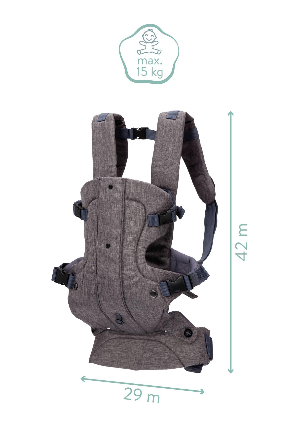 Babytrage Bauch/rücken Front Carrier Walk Bis 15 Kg Grau - Grau, Basics, Kunststoff (42/29cm) - Fillikid