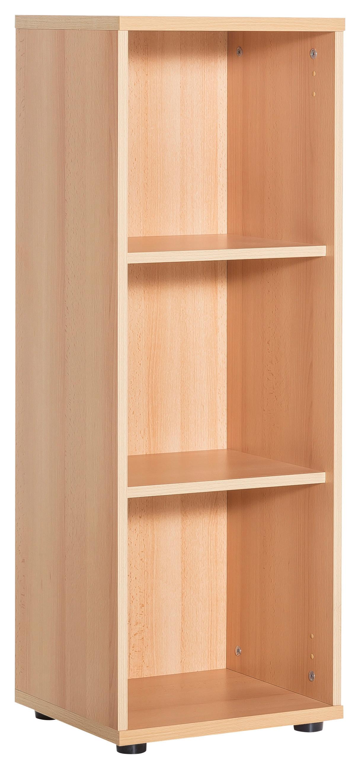Aktenregal Serie 1400 B: 39,3 cm Buche Dekor - Buchefarben/Schwarz, Basics, Holzwerkstoff (39,3/110,9/34,5cm) - MID.YOU