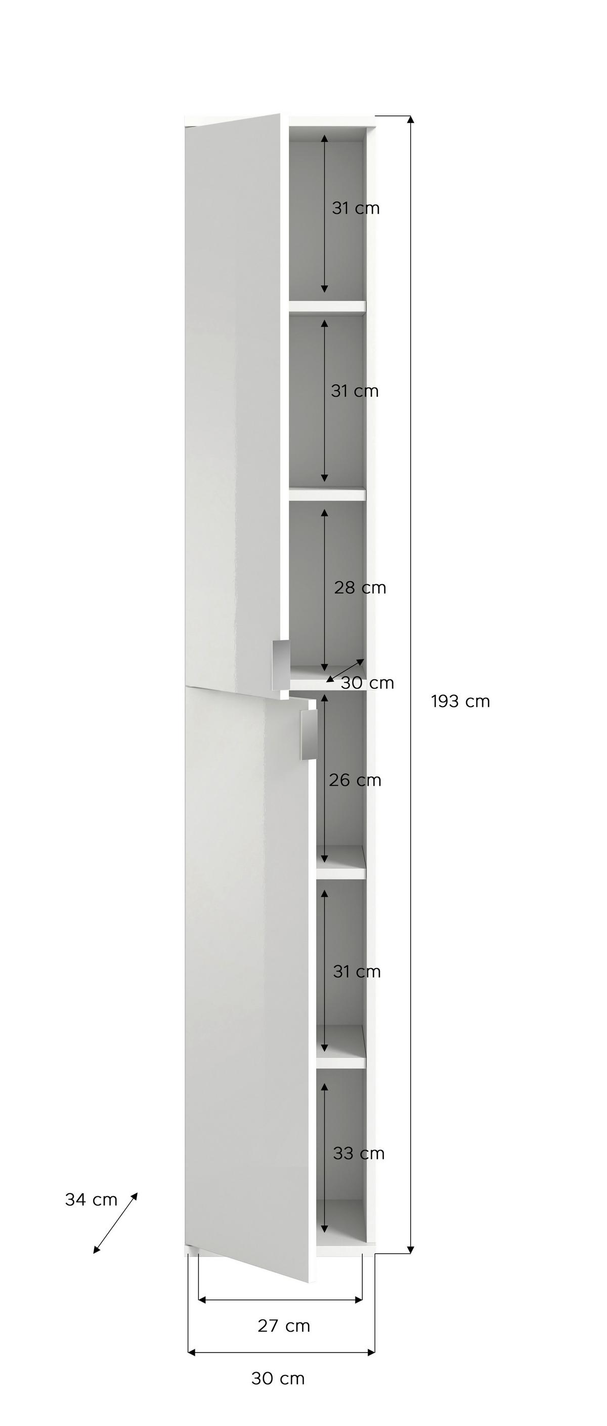 Garderobenschrank Projekt X Eiche/Grau B: 60 cm - Grau, KONVENTIONELL, Holzwerkstoff (60/193/34cm) - MID.YOU