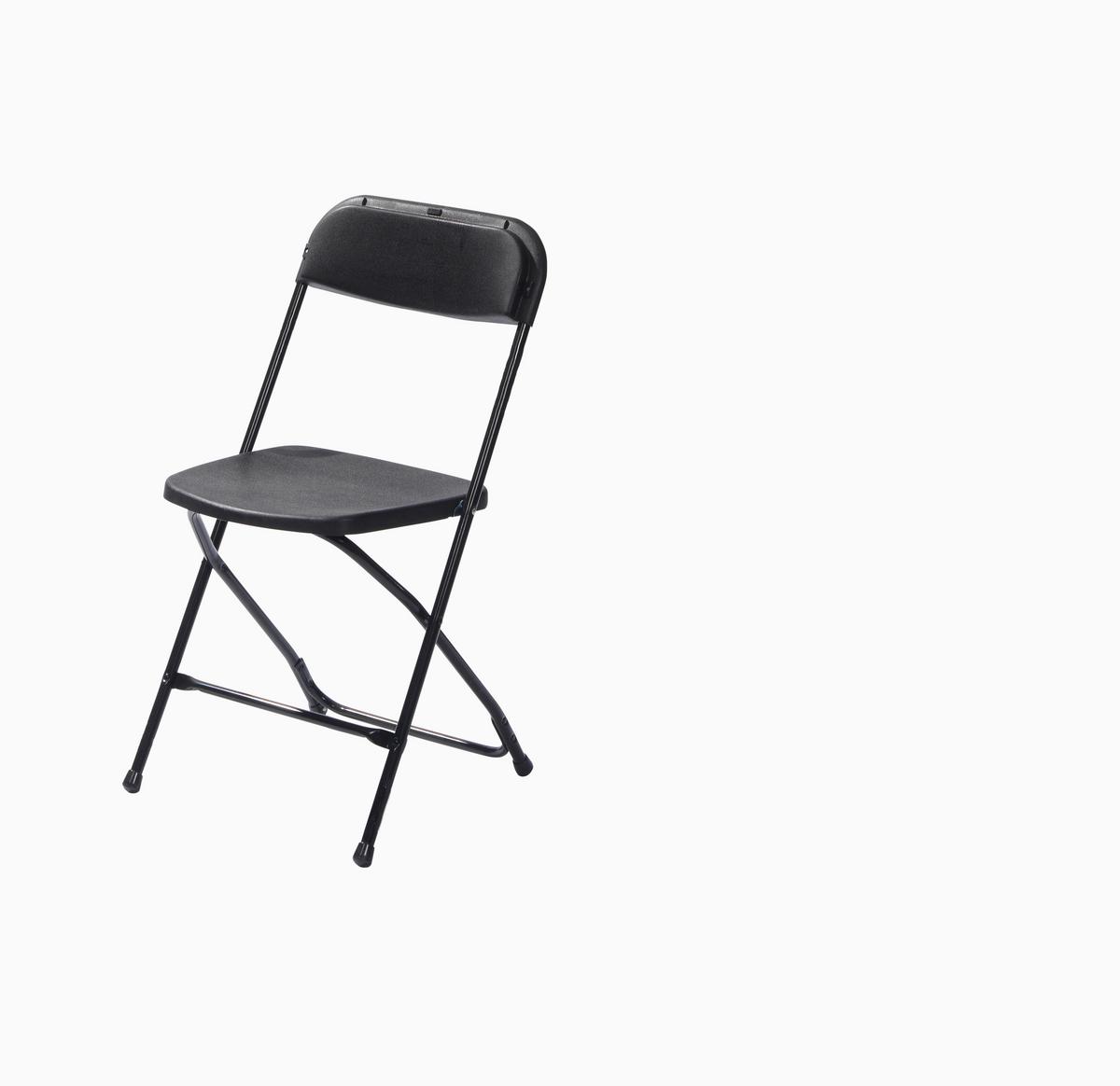 Gartenklappsessel-Set 7x Budget Klappstuhl - Schwarz, LIFESTYLE, Kunststoff/Metall (43/80/49cm)