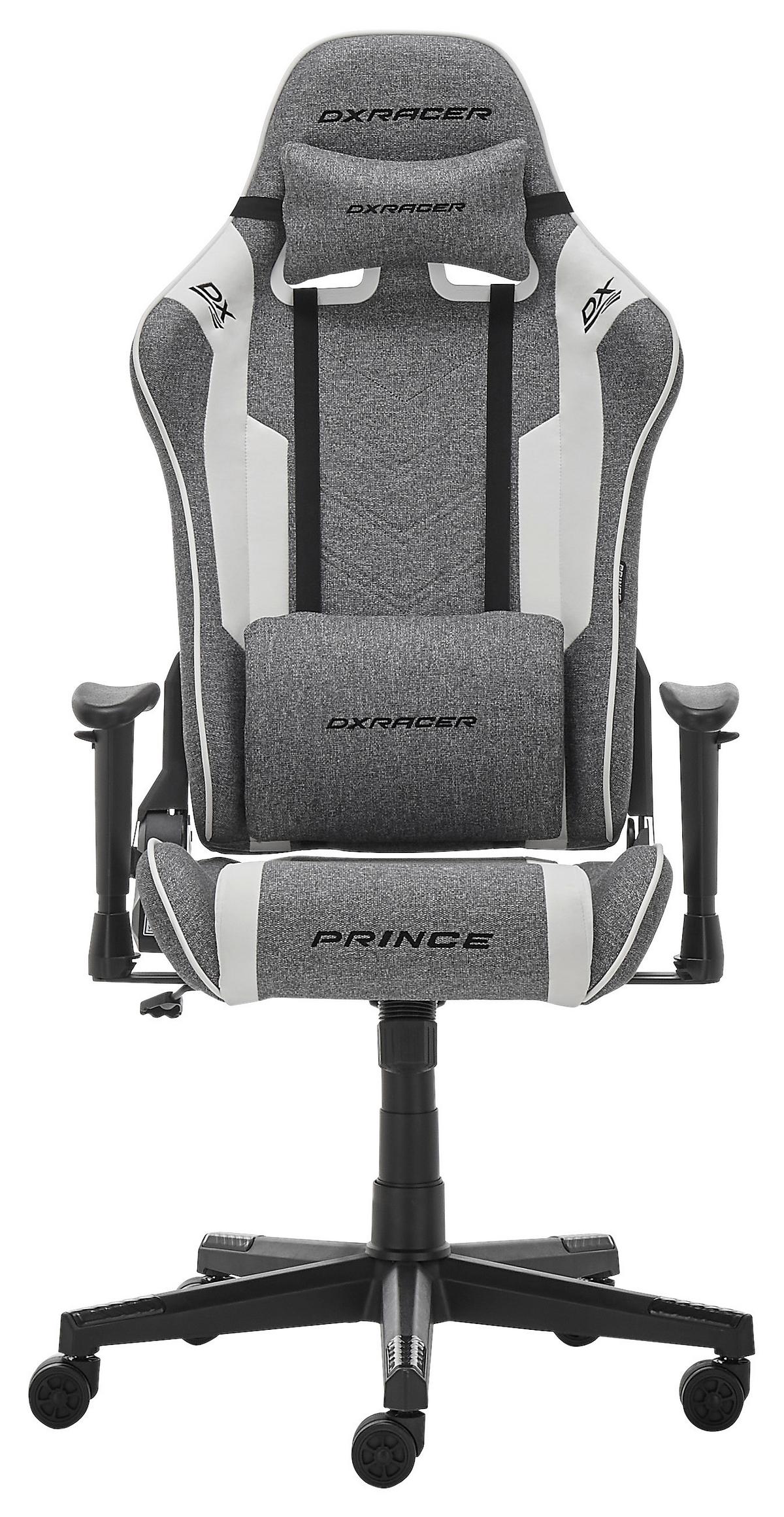 Herní židle PRINCE -EXKLUSIV- - šedá/bílá, Moderní, textil/plast (70/126/70cm) - Dxracer
