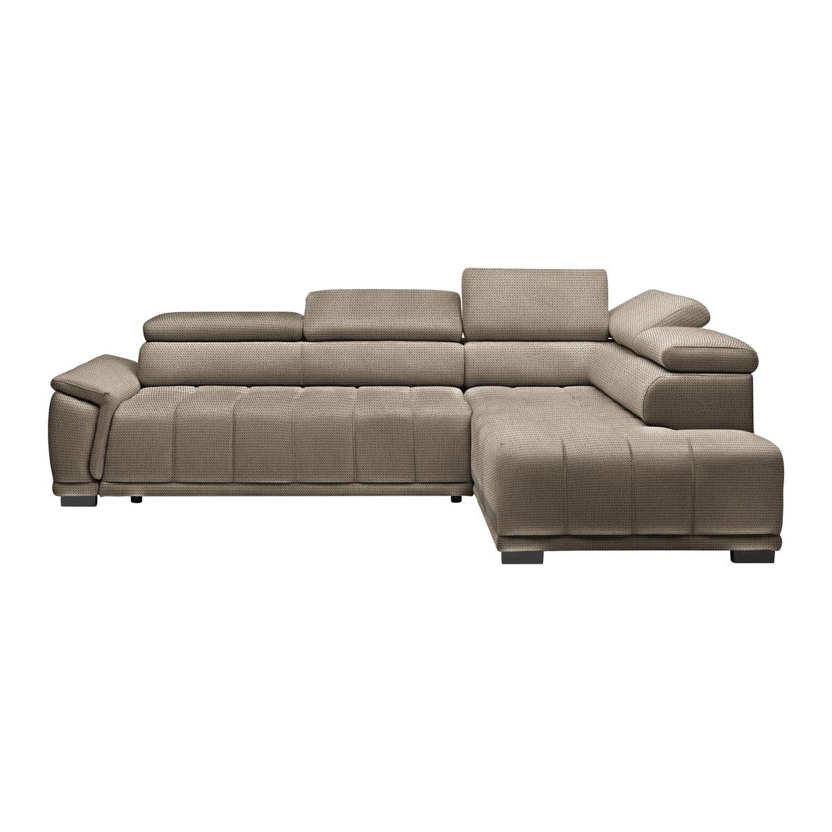 Rohová sedačka GRINALDI, pravá, béžová - čierna/béžová, Modern, textil/plast (283/206cm) - Premium Living