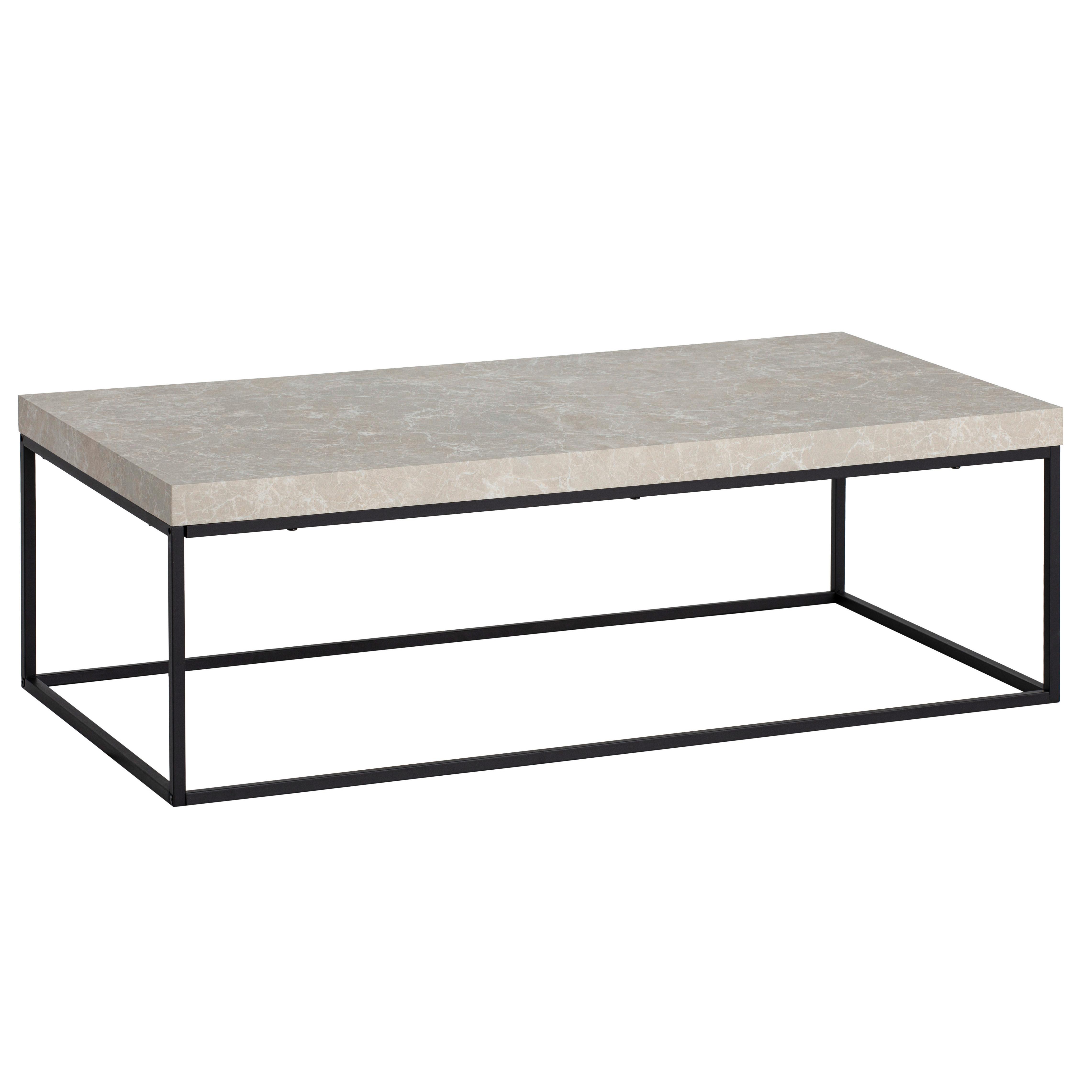 COUCHTISCH Sandfarben L: 120 cm - Sandfarben/Schwarz, Design, Holzwerkstoff/Metall (120/60/38cm) - Livetastic
