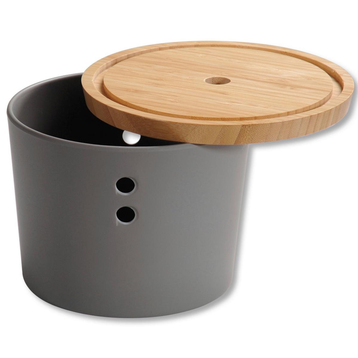 Vorratsdose Lebensmittelecht - Grau, Basics, Holz/Kunststoff (19/15,5cm) - Kesper