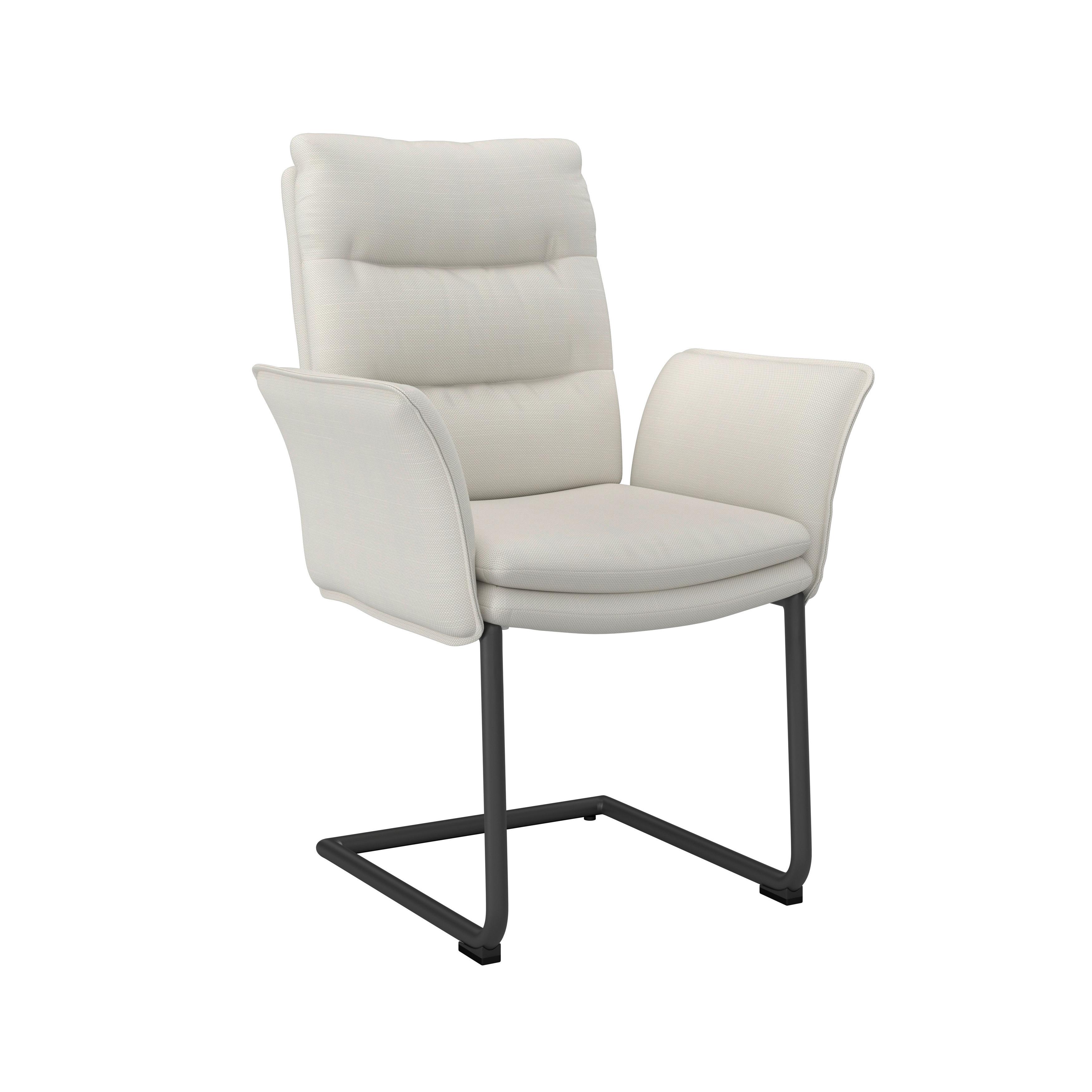 Židle s područkami TONIO, bílá - bílá/černá, Moderní, kov/dřevo (64/64/97cm) - Bessagi Home