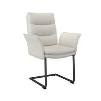 Židle s područkami TONIO, bílá - bílá/černá, Moderní, kov/dřevo (64/64/97cm) - Bessagi Home