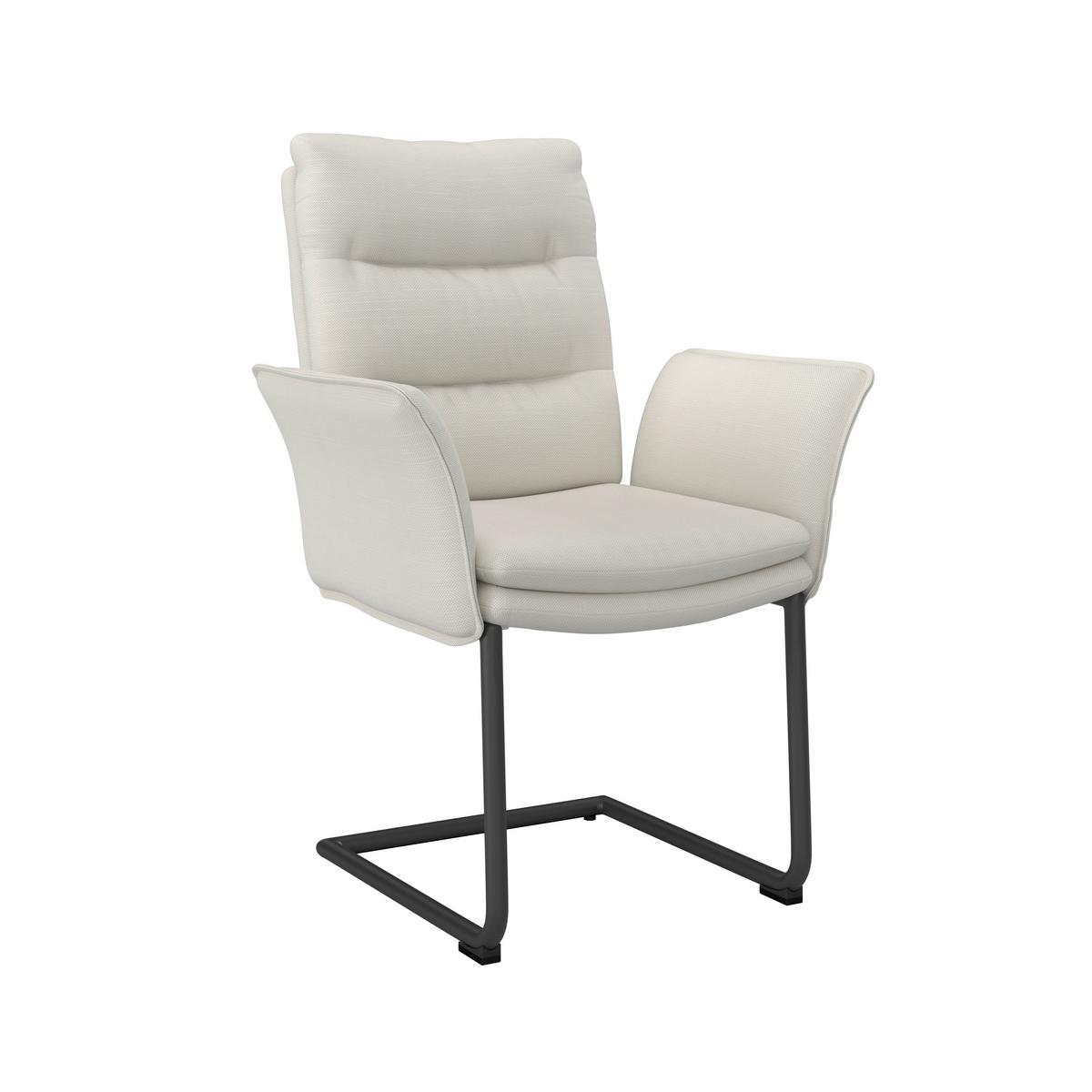 Židle s područkami TONIO, bílá - bílá/černá, Moderní, kov/dřevo (64/64/97cm) - Bessagi Home