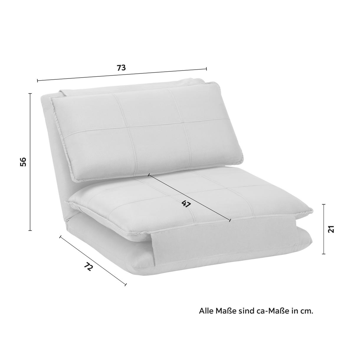 Rozkládací křeslo ENI, šedá - šedá/černá, Moderní, kov/textil (73/56/72cm) - Bessagi Home