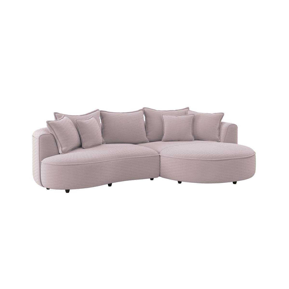 Ecksofa Levi - Hellrosa/Schwarz, MODERN, Textil (287/168cm)